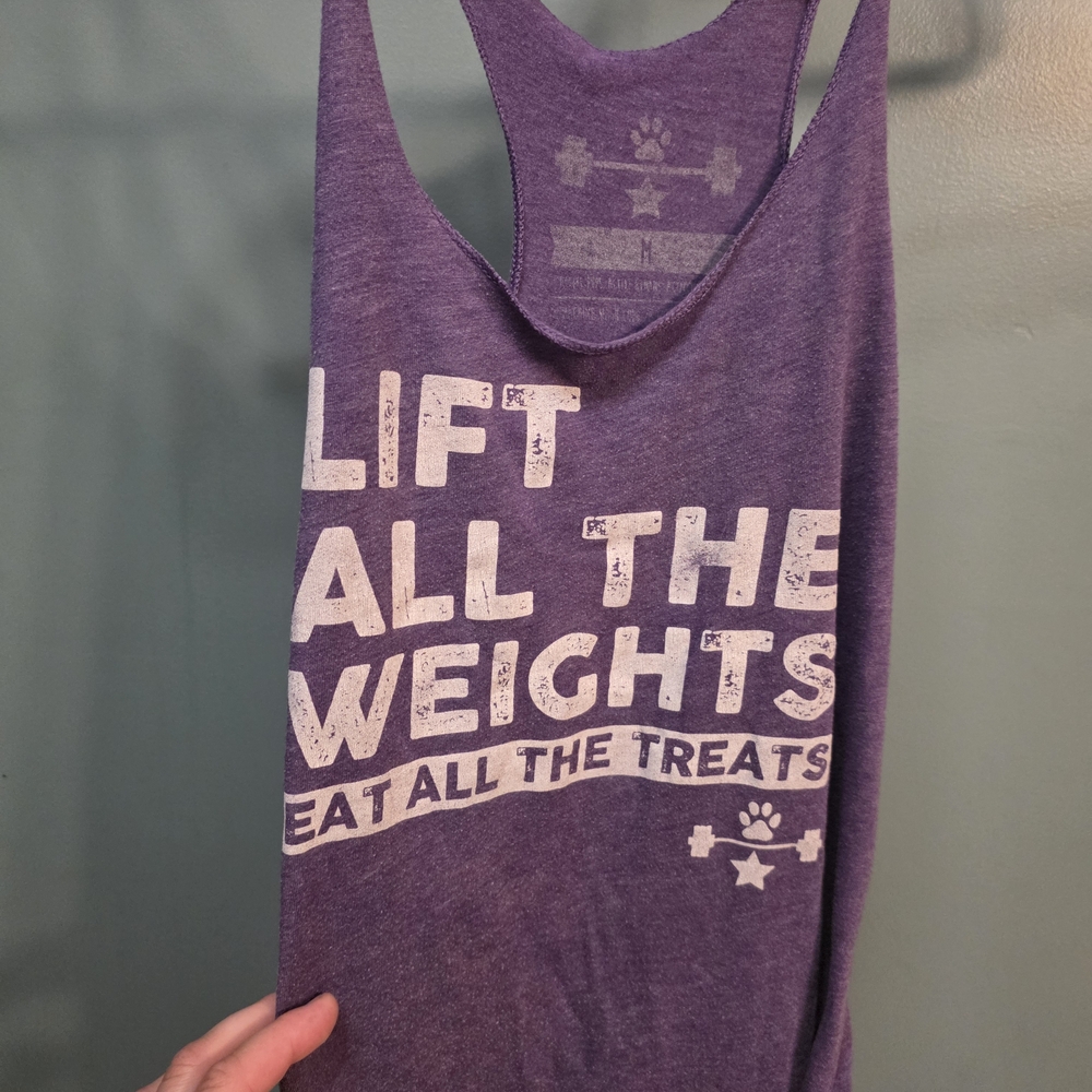 Purple Sleeveless Tank Top with Vintage Typography